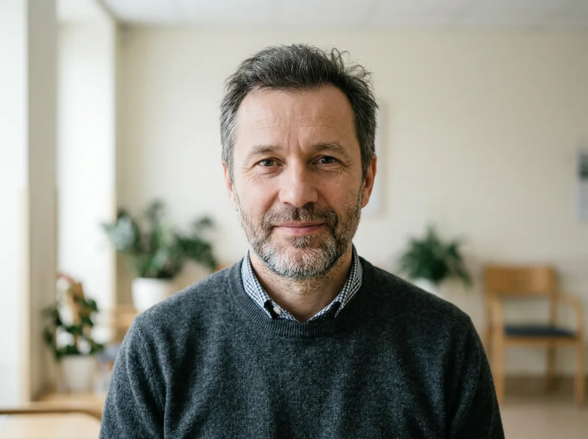 Аватар пациента Андрей Л., мужчина около 45 лет, нейтральный фон
